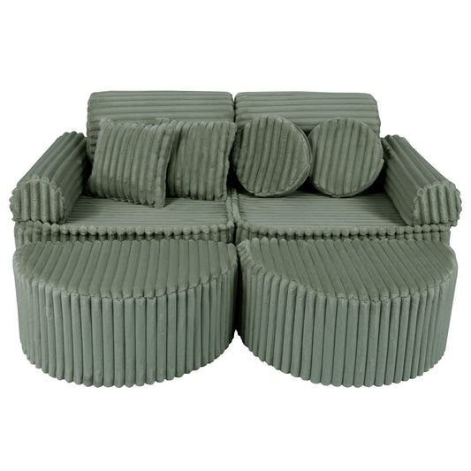 Churros Pocket Max Kids Sofa, Olive Sage Green