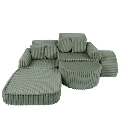 Churros Pocket Max Kids Sofa, Olive Sage Green