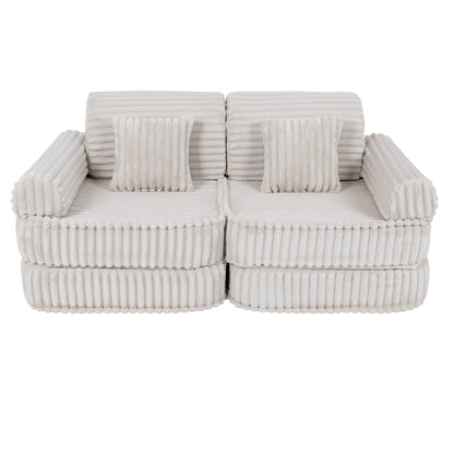 Churros Pocket Plus Kids Sofa, Cotton Candy White