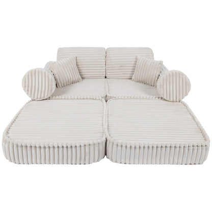 Churros Pocket Plus Kids Sofa, Cotton Candy White