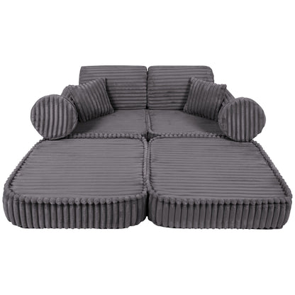 Churros Pocket Plus Kids Sofa, Jurassic Grey