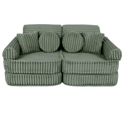 Churros Pocket Plus Kids Sofa, Olive Sage Green