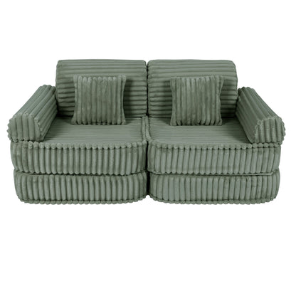 Churros Pocket Plus Kids Sofa, Olive Sage Green