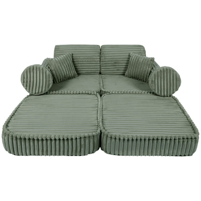 Churros Pocket Plus Kids Sofa, Olive Sage Green
