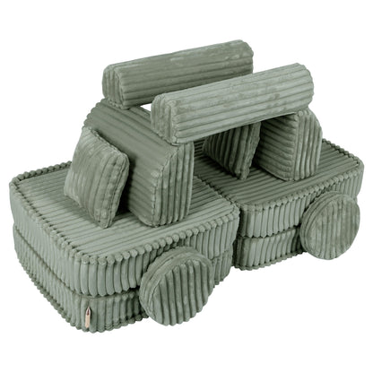 Churros Pocket Plus Kids Sofa, Olive Sage Green