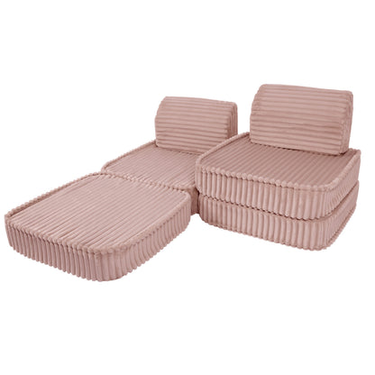 Churros Pocket Basic Kids Sofa, Ruby Chocolate Pink