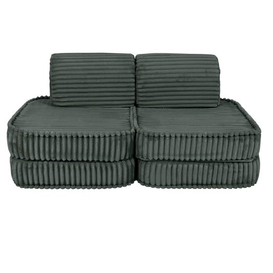 Churros Pocket Basic Kids Sofa, Pine Forest Green