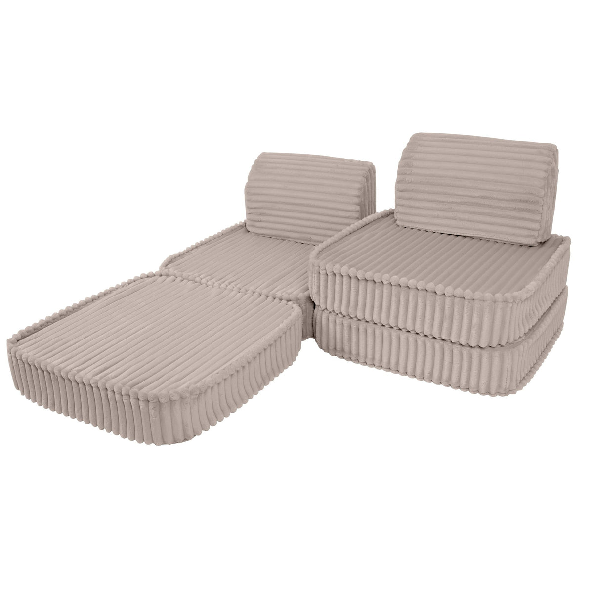 Churros Pocket Basic Kids Sofa, Pebble Beige