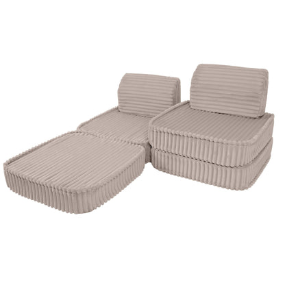 Churros Pocket Basic Kids Sofa, Pebble Beige