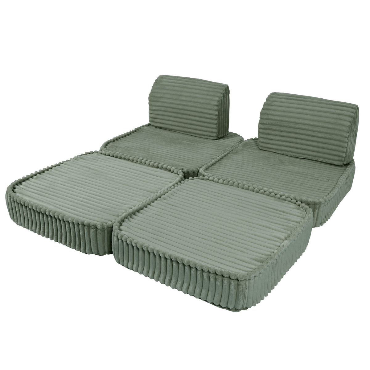 Churros Pocket Basic Kids Sofa, Olive Sage Green