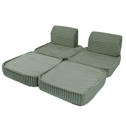 Churros Pocket Basic Kids Sofa, Olive Sage Green