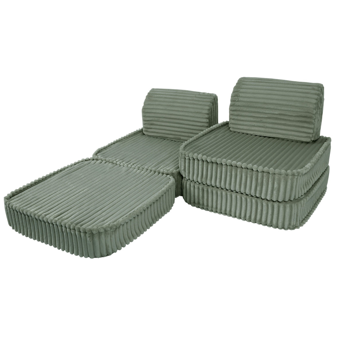 Churros Pocket Basic Kids Sofa, Olive Sage Green