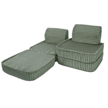 Churros Pocket Basic Kids Sofa, Olive Sage Green