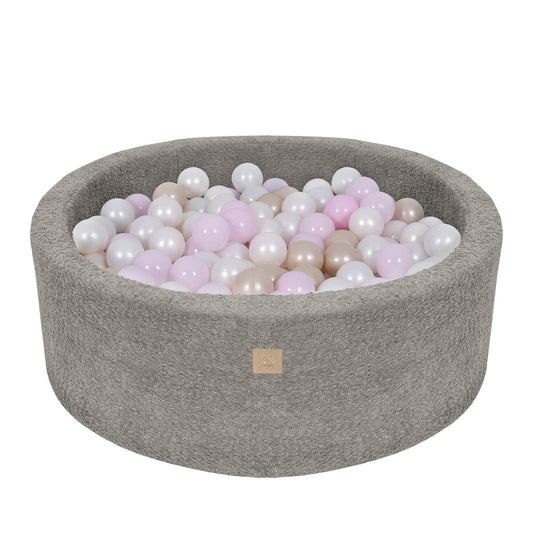 Boucle Round Ball Pit with 200 Balls, 90x30cm, Tan Beige