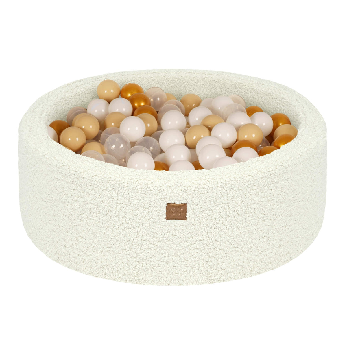 Bearly Round Ball Pit with 200 Balls, 90x30cm, Creme