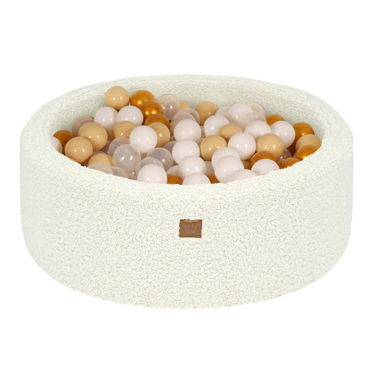 Bearly Round Ball Pit with 200 Balls, 90x30cm, Creme
