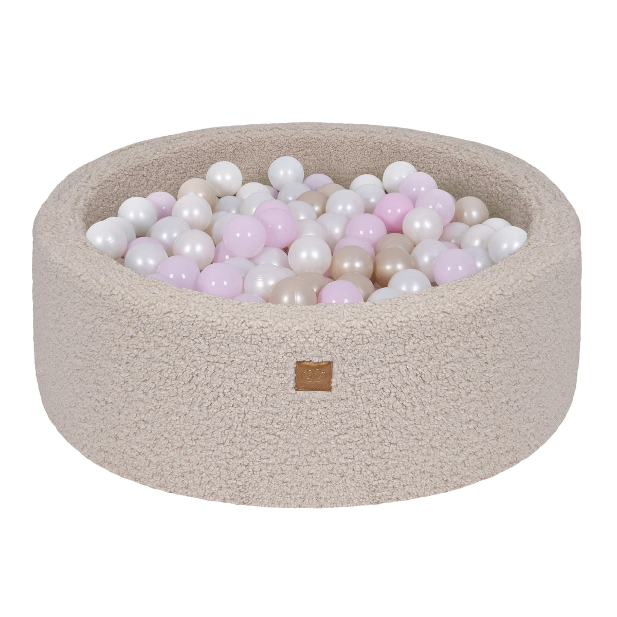Bearly Round Ball Pit with 200 Balls, 90x30cm, Light Grey