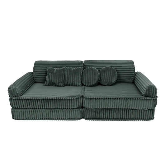 Churros Premium Kids Sofa, Pine Forest Green