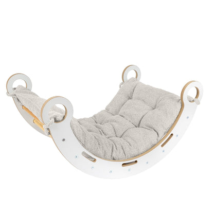 Montessori Climbing Rocker with Cushion | Snug Rocker Cushion Color Champagne Ecru