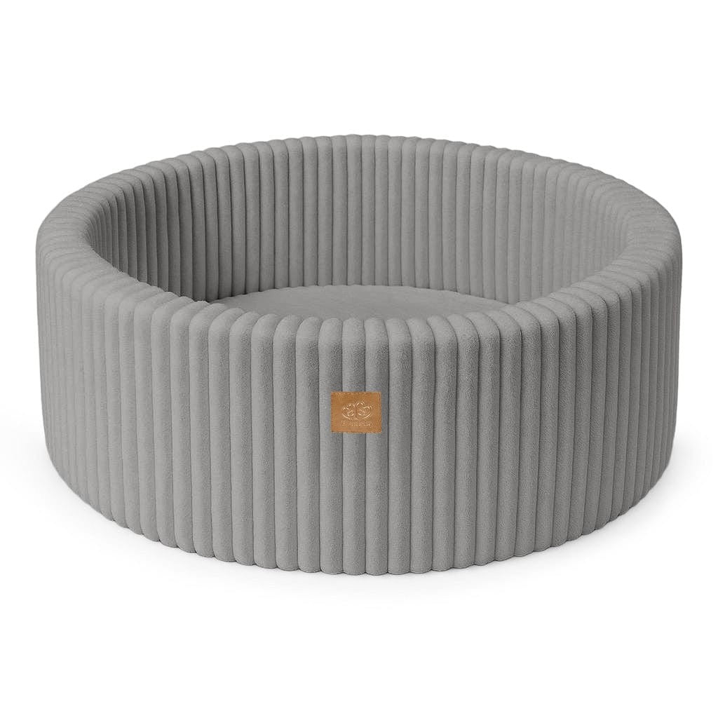 Churros Round Ball Pit without Balls, 90x30cm, Moon Dust Grey