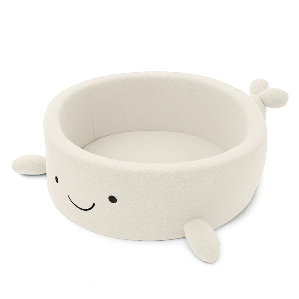 Boucle Whale Ball Pit without Balls, 90x30cm, Cheesecake Cream Beige