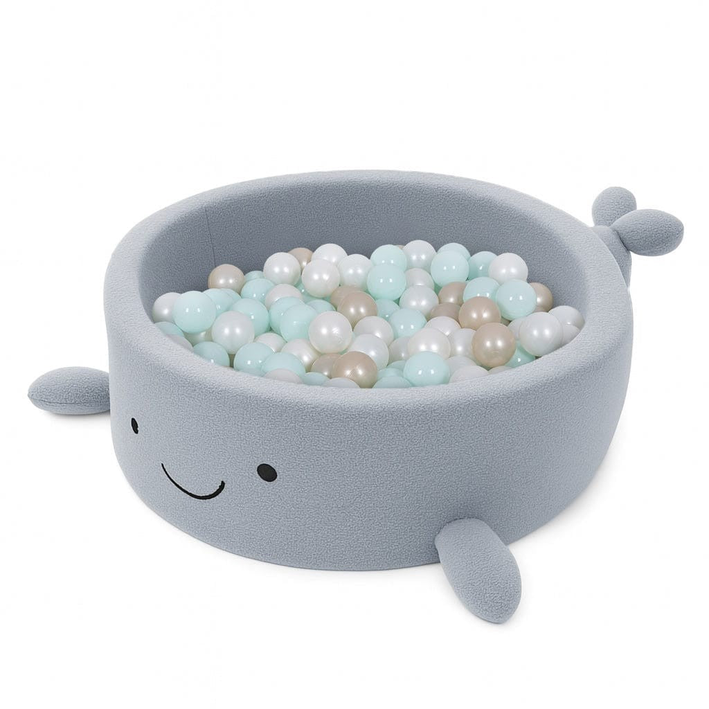 Boucle Whale Ball Pit without Balls, 90x30cm, Dusty Ice Blue