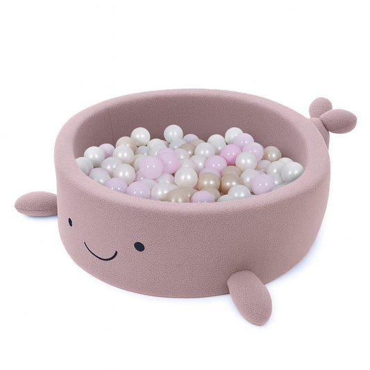 Boucle Whale Ball Pit without Balls, 90x30cm, Raspberry Glaze Pink