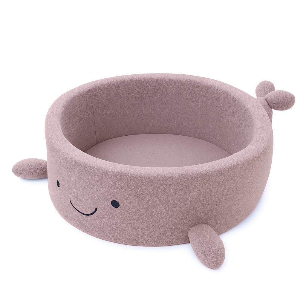 Boucle Whale Ball Pit without Balls, 90x30cm, Raspberry Glaze Pink