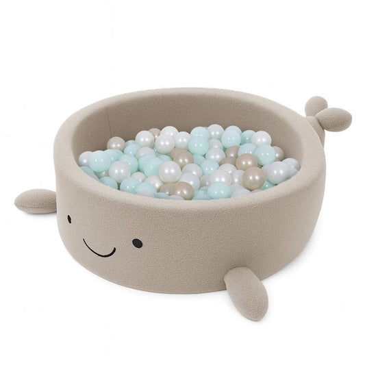 Boucle Whale Ball Pit without Balls, 90x30cm, Oat Biscuit Beige