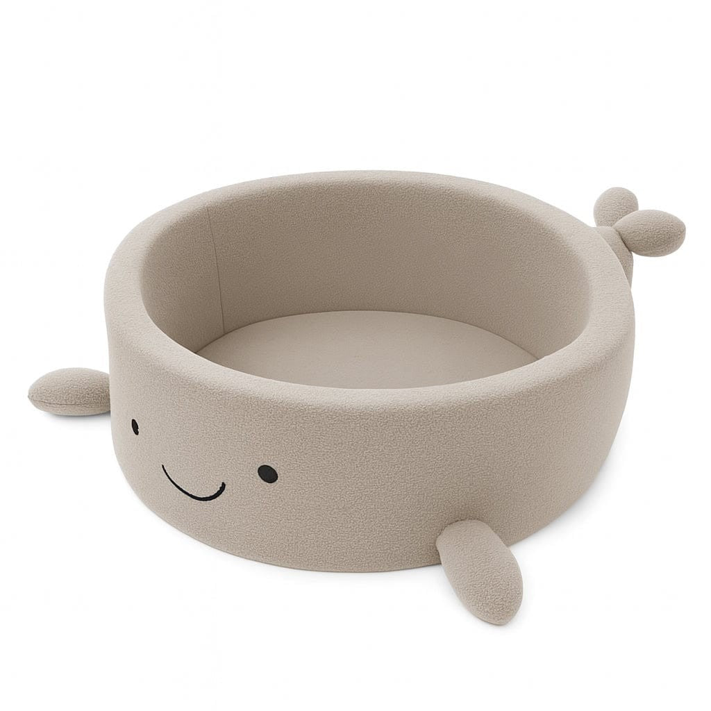 Boucle Whale Ball Pit without Balls, 90x30cm, Oat Biscuit Beige