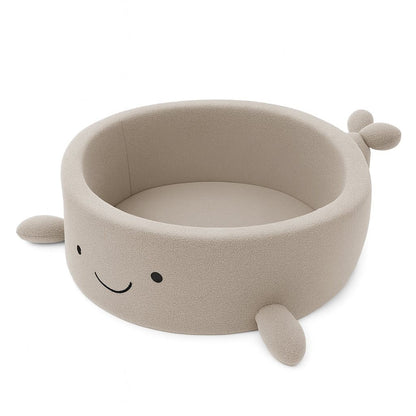 Boucle Whale Ball Pit without Balls, 90x30cm, Oat Biscuit Beige
