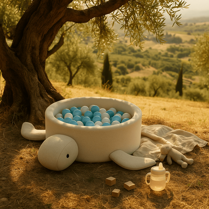 Boucle Turtle Ball Pit without Balls, 90x30cm, Cheesecake Cream Beige