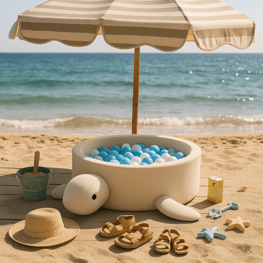 Boucle Turtle Ball Pit without Balls, 90x30cm, Dusty Ice Blue