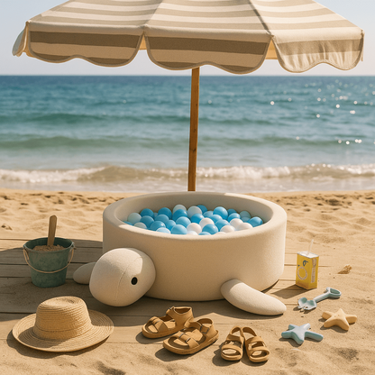 Boucle Turtle Ball Pit without Balls, 90x30cm, Dusty Ice Blue
