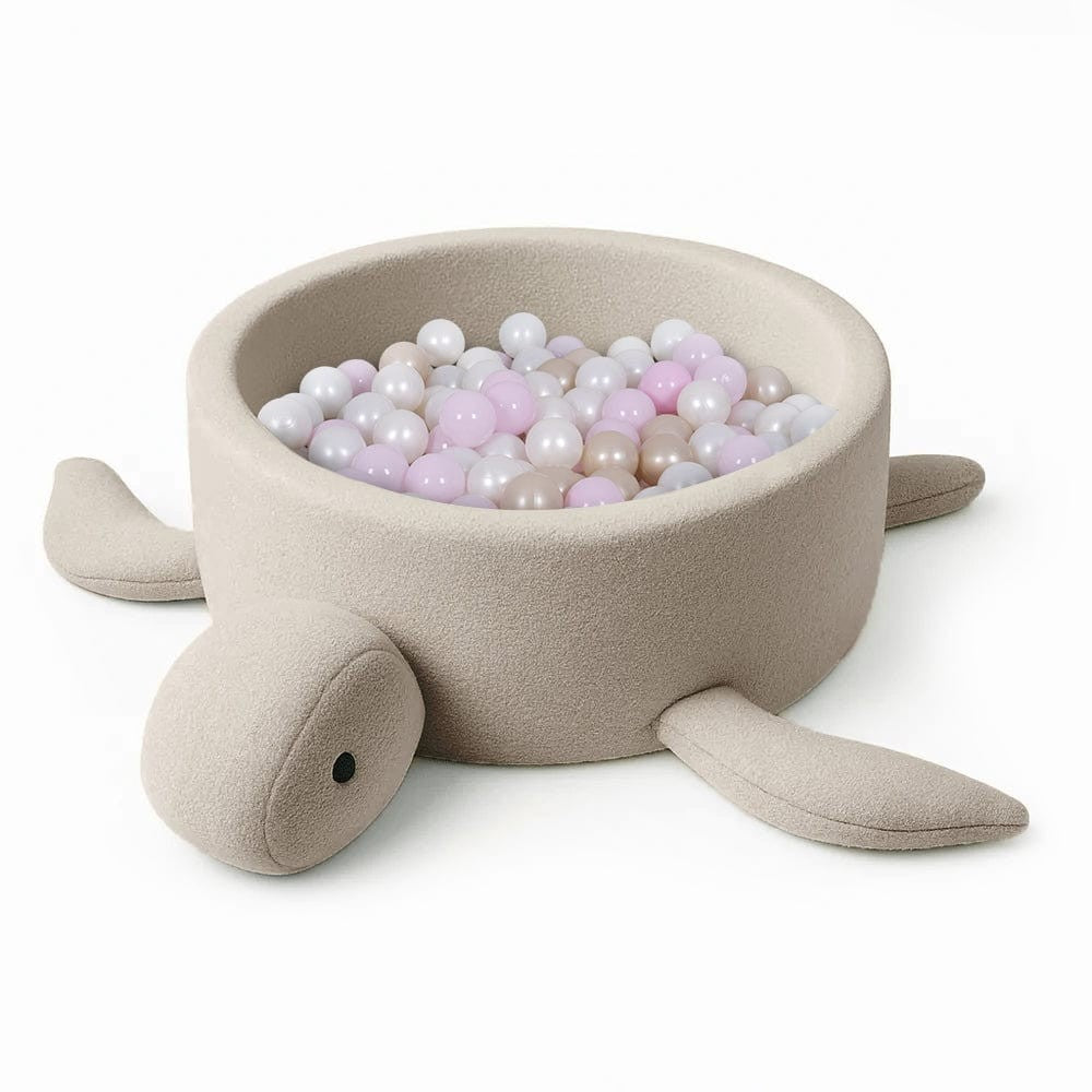 Boucle Turtle Ball Pit without Balls, 90x30cm, Oat Biscuit Beige