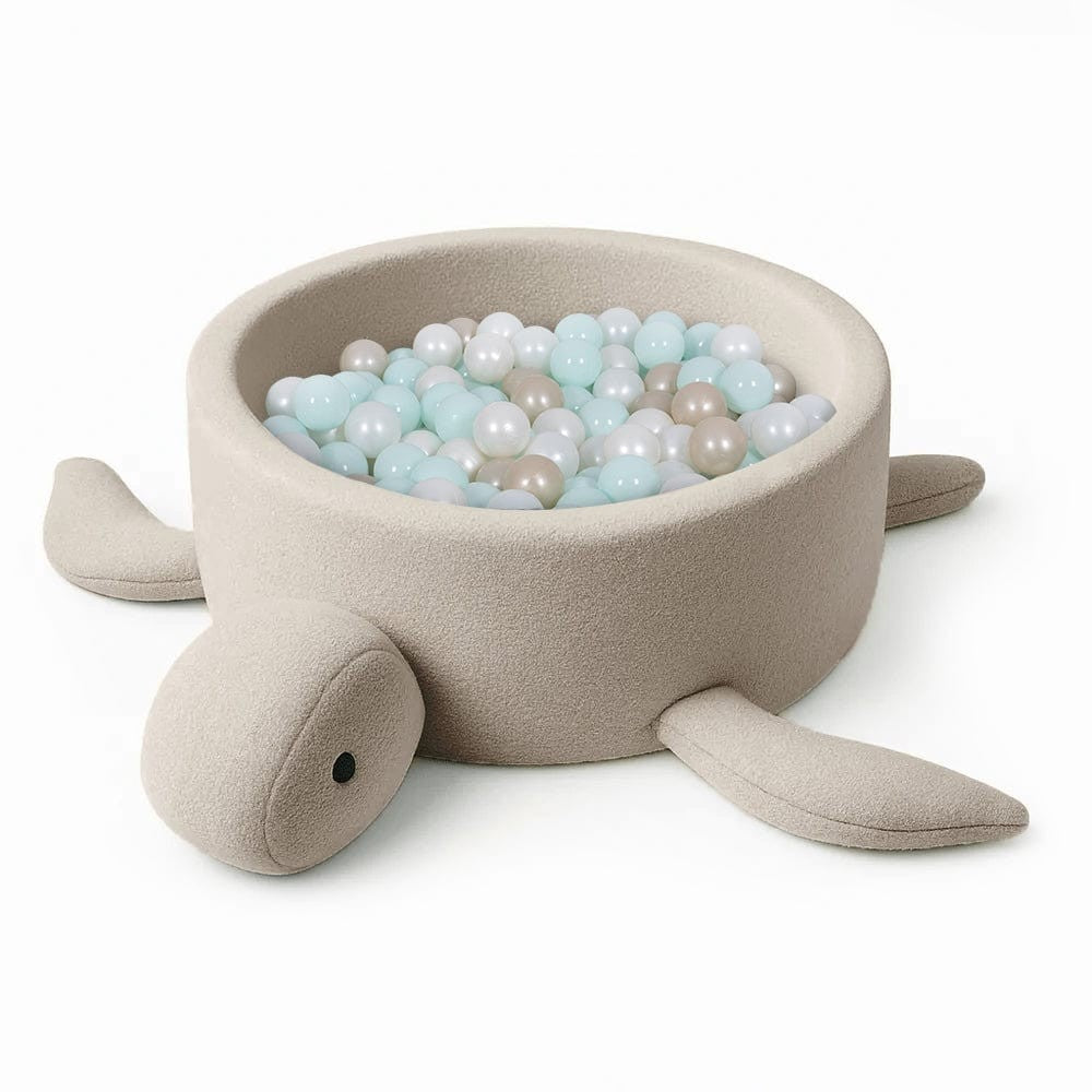 Boucle Turtle Ball Pit without Balls, 90x30cm, Oat Biscuit Beige