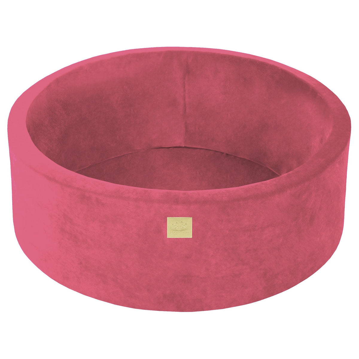 Velvet Round Ball Pit without Balls, 90x30cm, Raspberry Red
