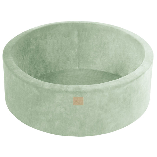 Velvet Round Ball Pit without Balls, 90x30cm, Sage Olive