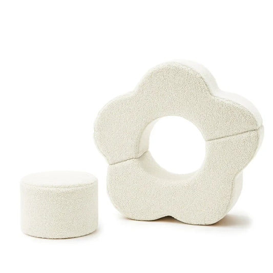 Foam Playground for Children | Flower Shape Set | 3 Elements | Bearly Cream