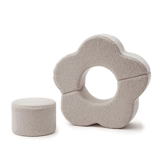 Foam Playground for Children | Flower Shape Set | 3 Elements | Bearly Light Grey