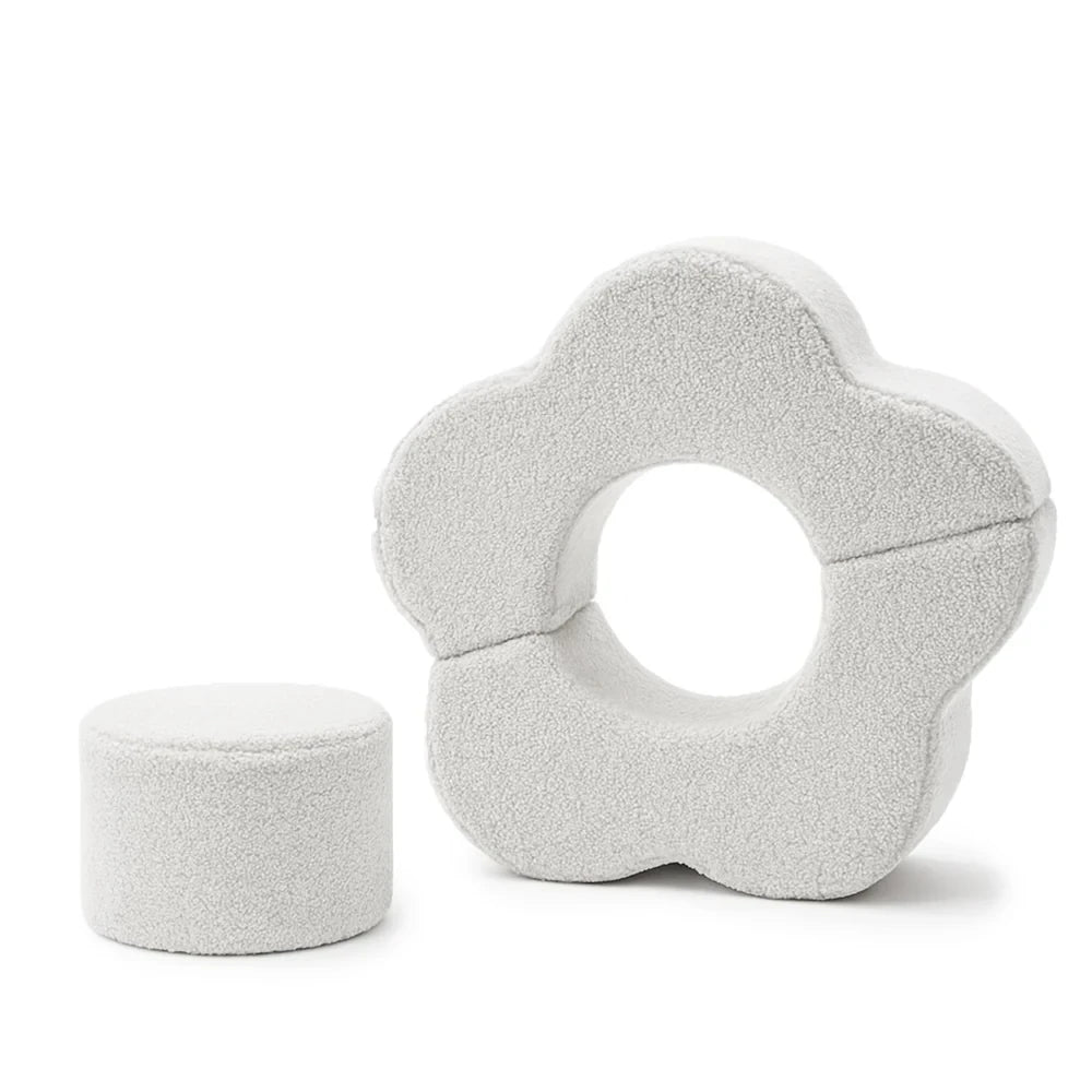 Foam Playground for Children | Flower Shape Set | 3 Elements | Bearly Off White