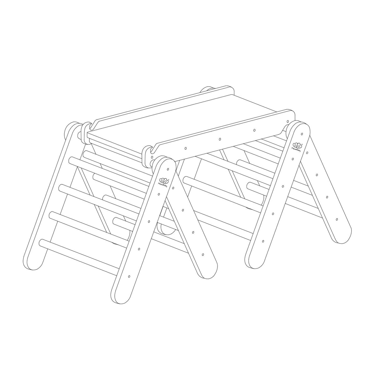 Climbing Triangle for Children with Slide and Climbing Frame, Set White