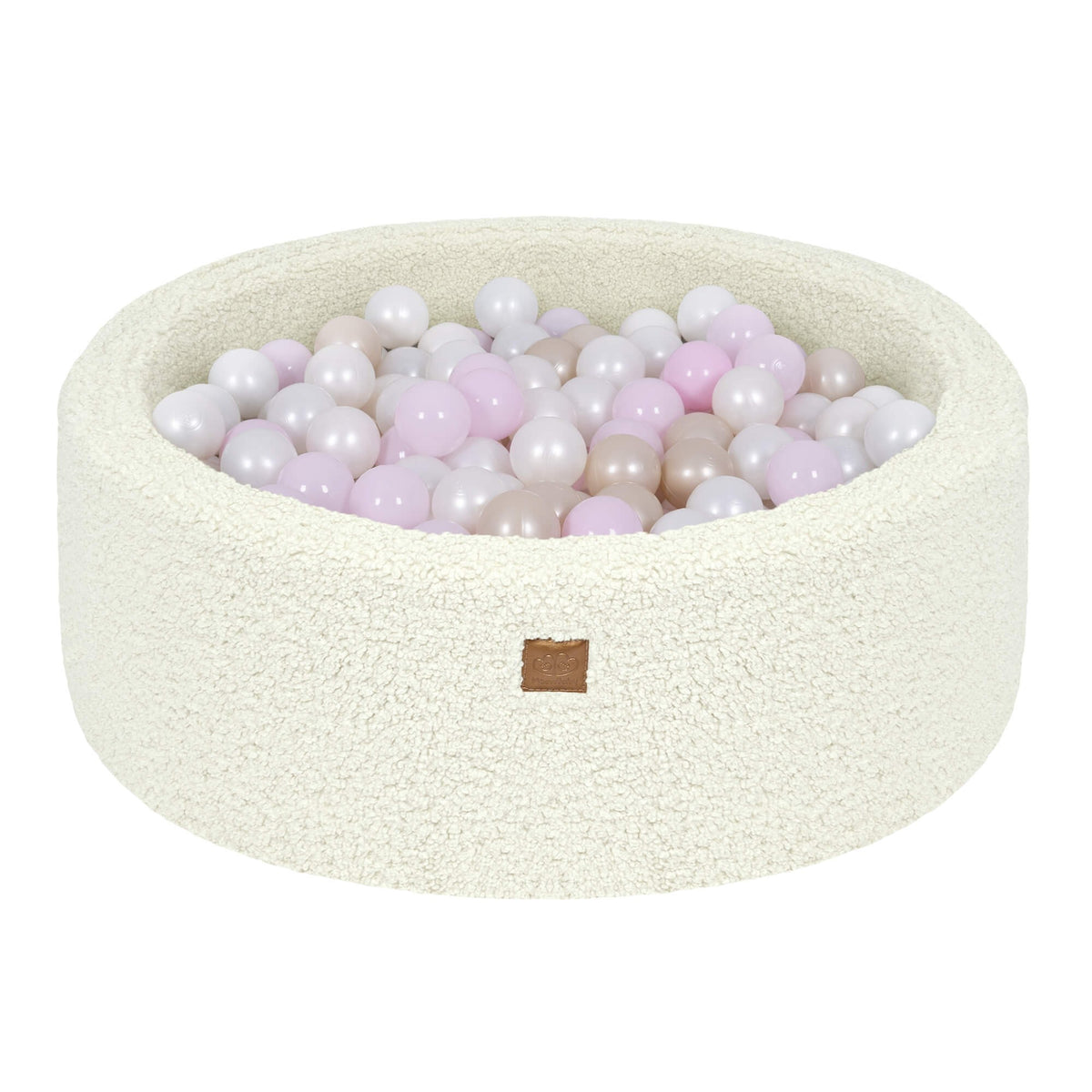 Bearly Round Ball Pit with 200 Balls, 90x30cm, Creme
