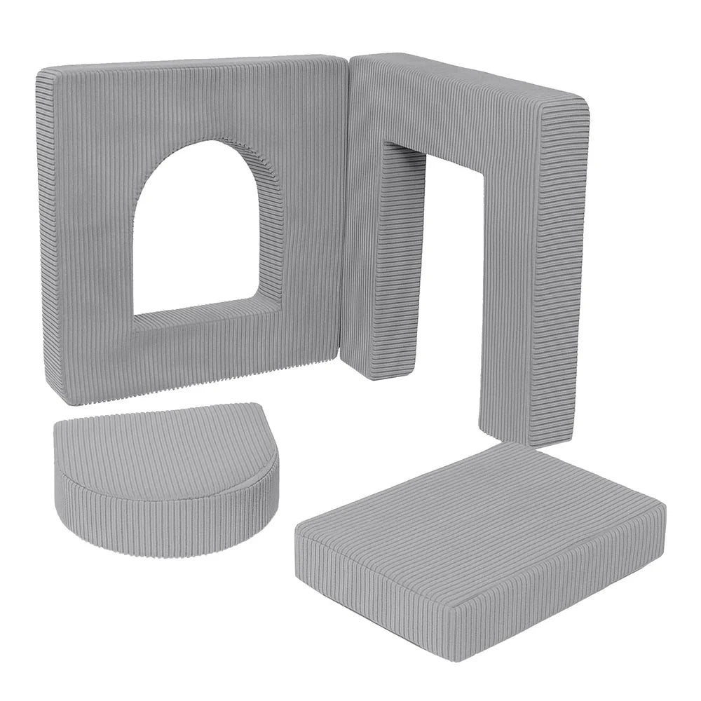 Aesthetic Soft Play Set for Toddlers | Archway 160cm | 4 Elements Grey