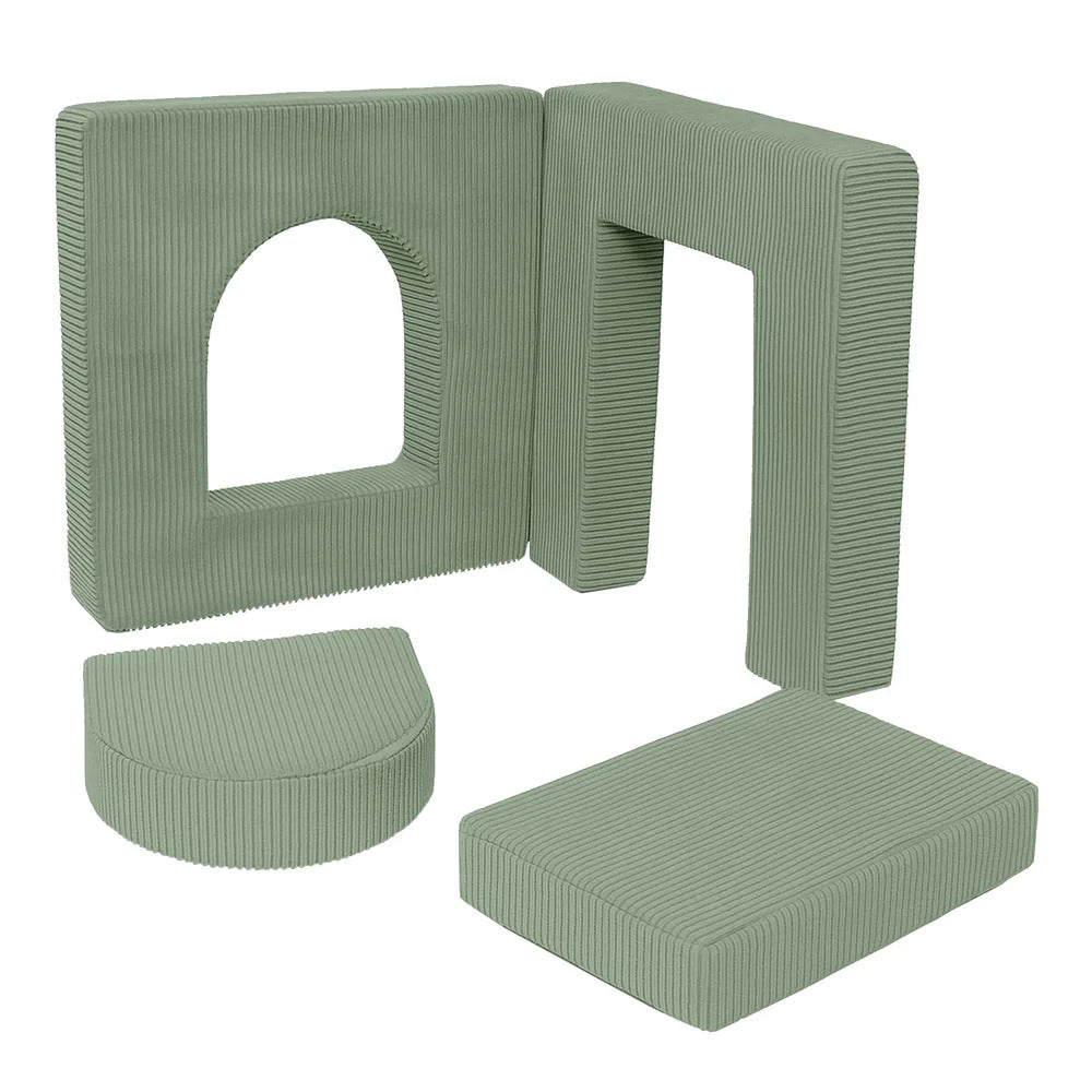 Aesthetic Soft Play Set for Toddlers | Archway 160cm | 4 Elements Olive-Green