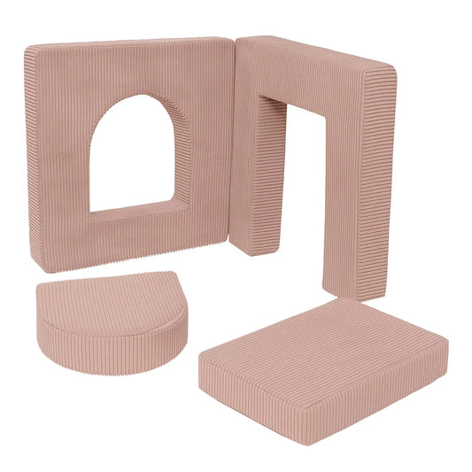 Aesthetic Soft Play Set for Toddlers | Archway 160cm | 4 Elements Color Powder-Pink