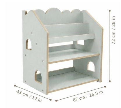 Montessori Bookcase– MDF House Bookshelf Color Mint