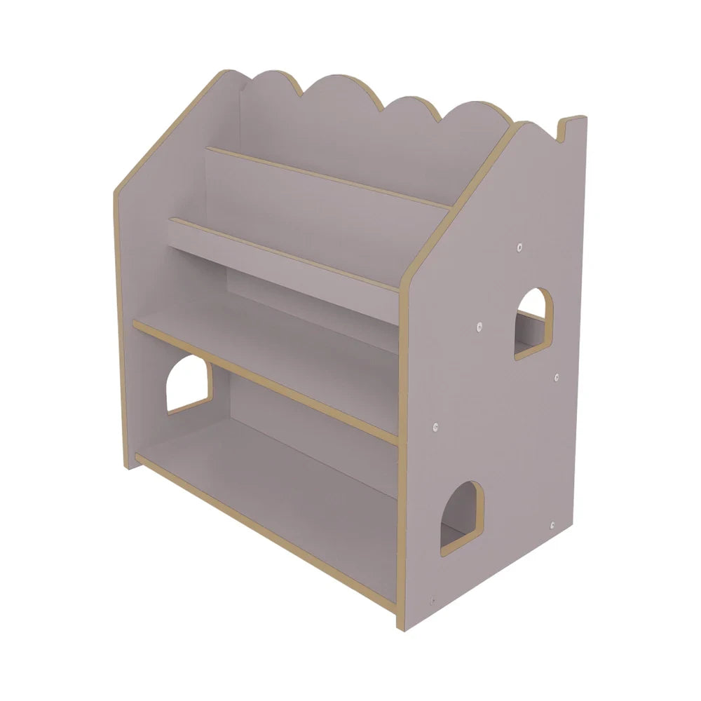 Montessori Bookcase– MDF House Bookshelf Color Gray