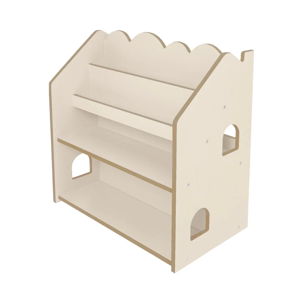 Montessori Bookcase– MDF House Bookshelf Color Beige