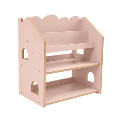 Montessori Bookcase– MDF House Bookshelf Color Powder-Pink
